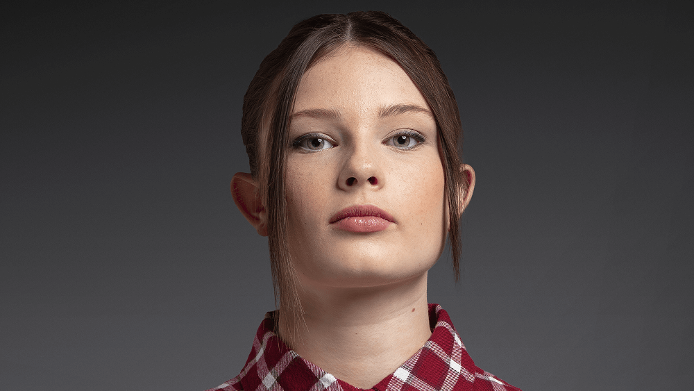 Girl in checked shirt